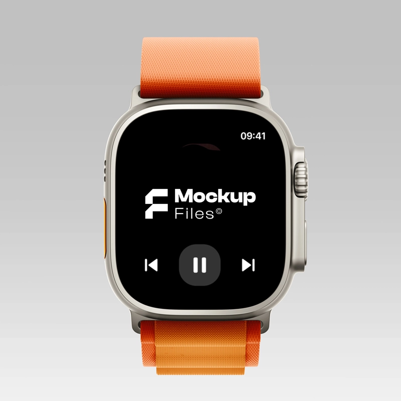 Free Apple Watch Ultra 2 Mockup PSD