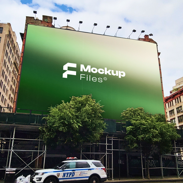 Boston City Billboard Premium PSD Mockup | Freemockupfiles