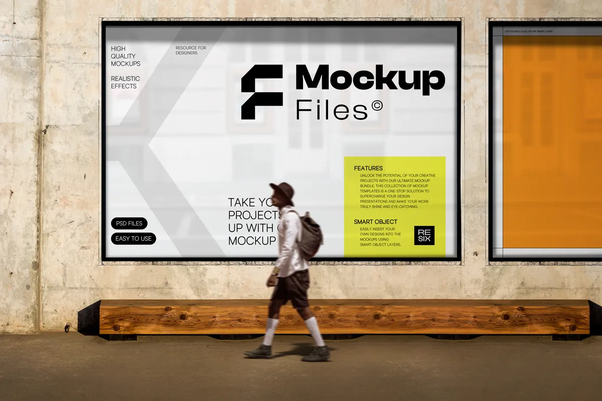 Download Free Outdoor Advertising Board PSD Mockup