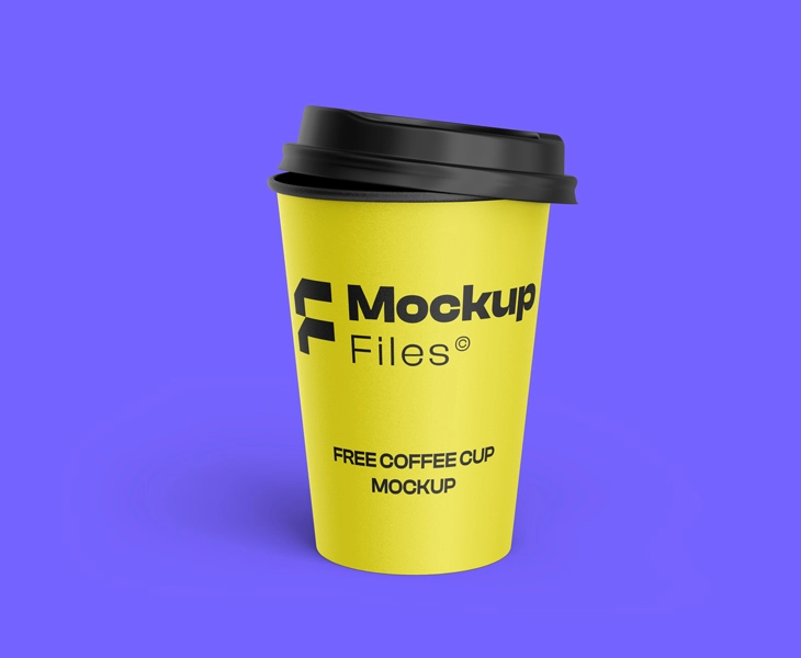 Free Coffee Tea Cup with a lid Pouch Mockup psd file