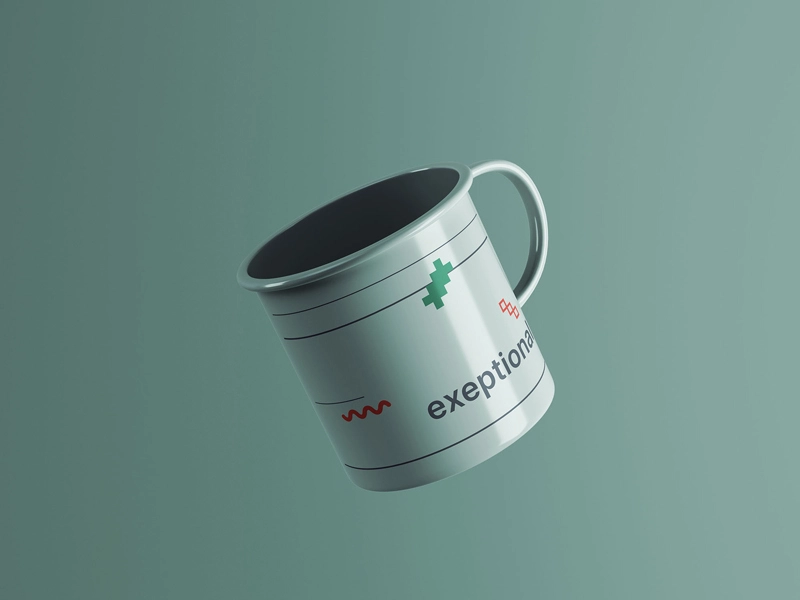 Free enamel mug Mockup Psd file