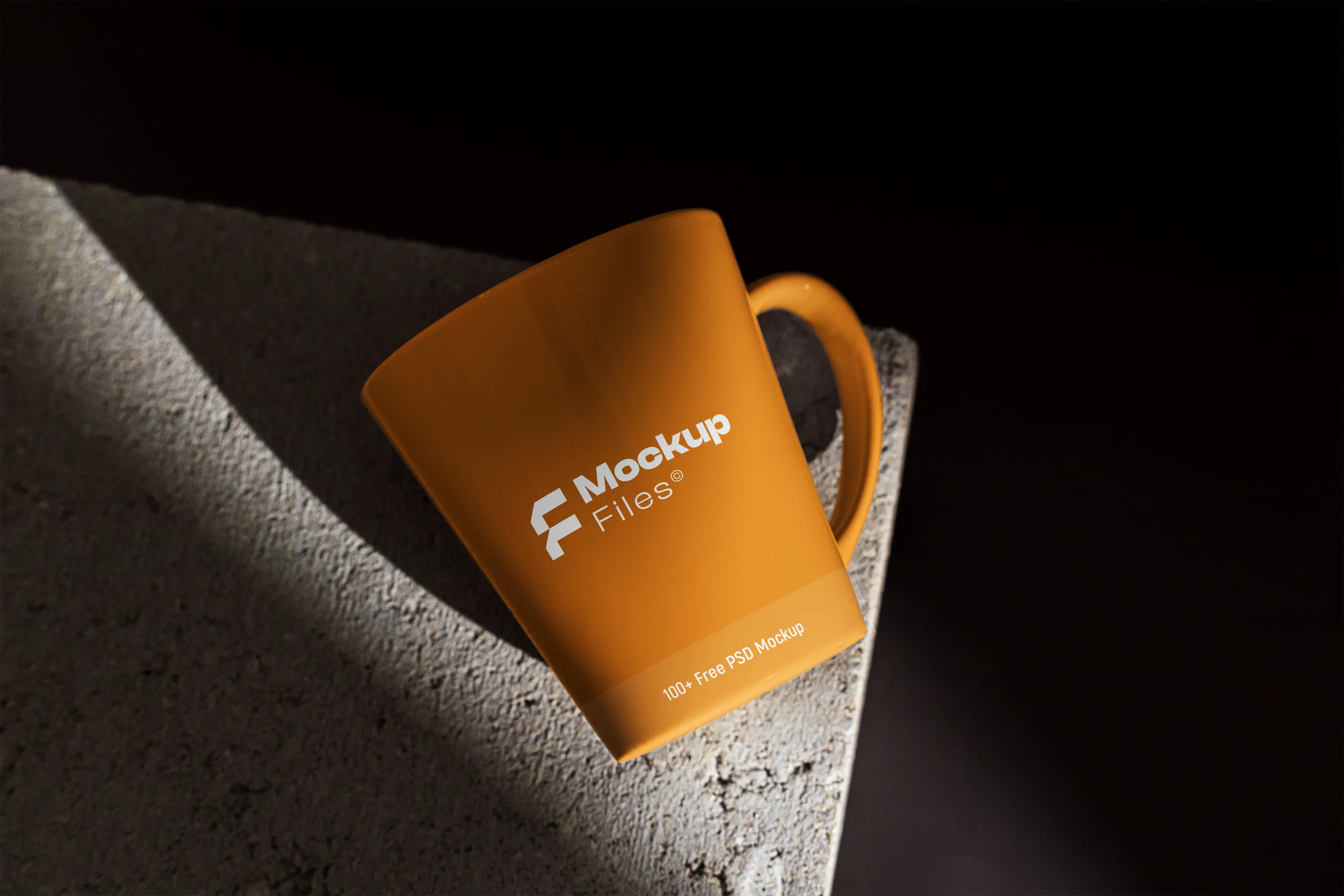 Free PSD Mockup of Mug on Concrete Tile