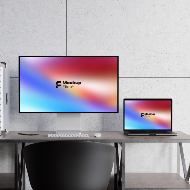 Free Mac Pro and MacBook Pro Mockup | Freemockupfiles