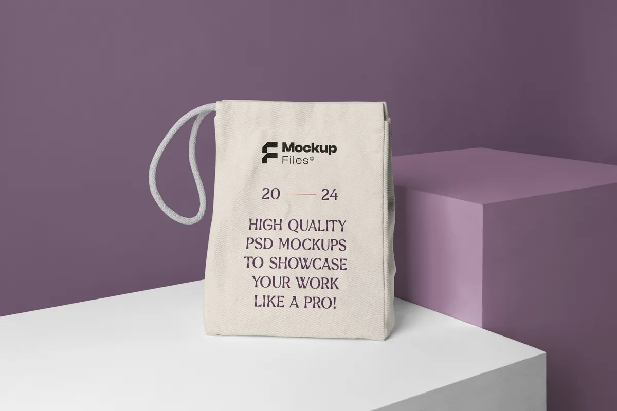 Download Free Canvas Bag on Boxes Mockup PSD