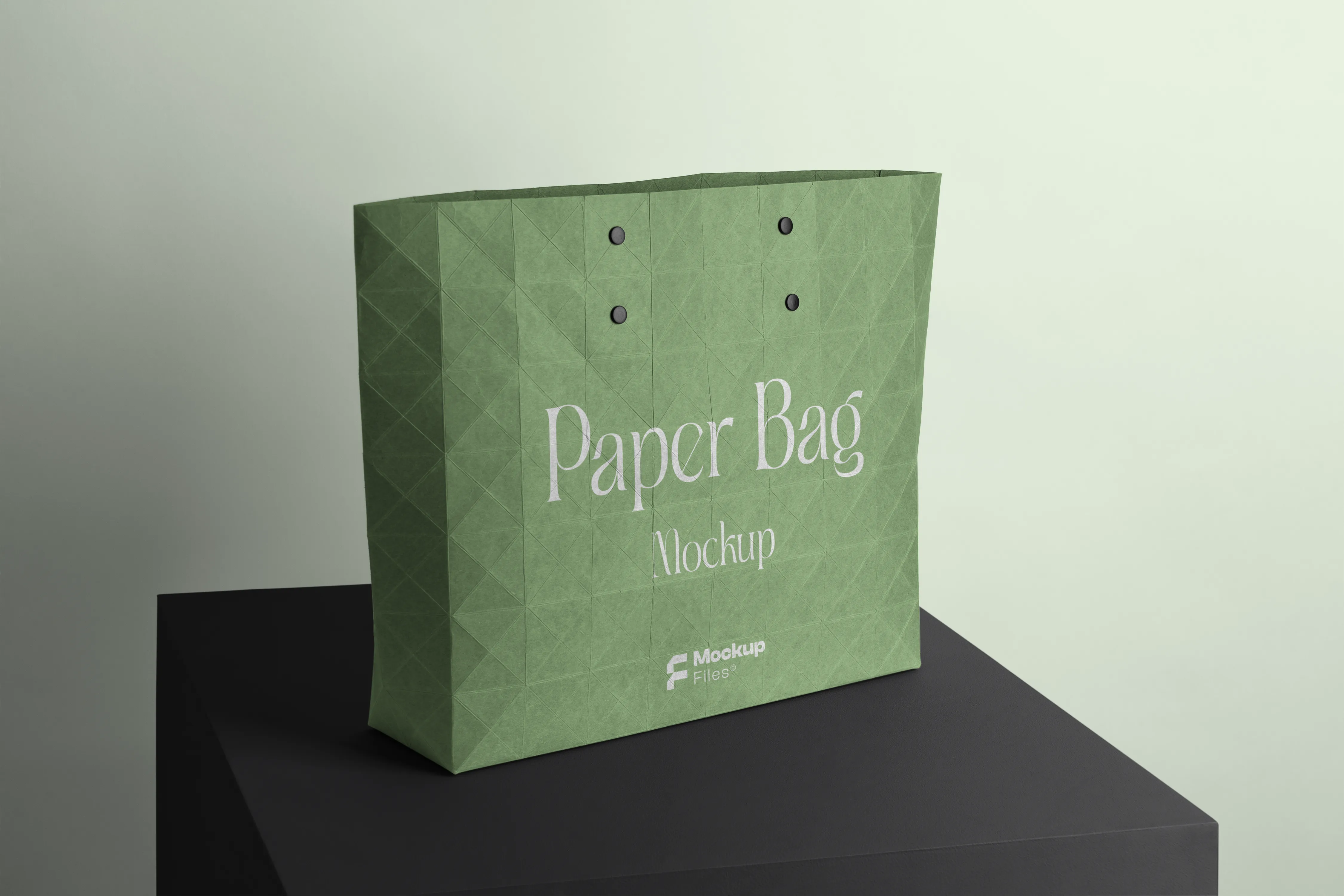 Free Big Paper Shopping Bag on Box Mockup PSD