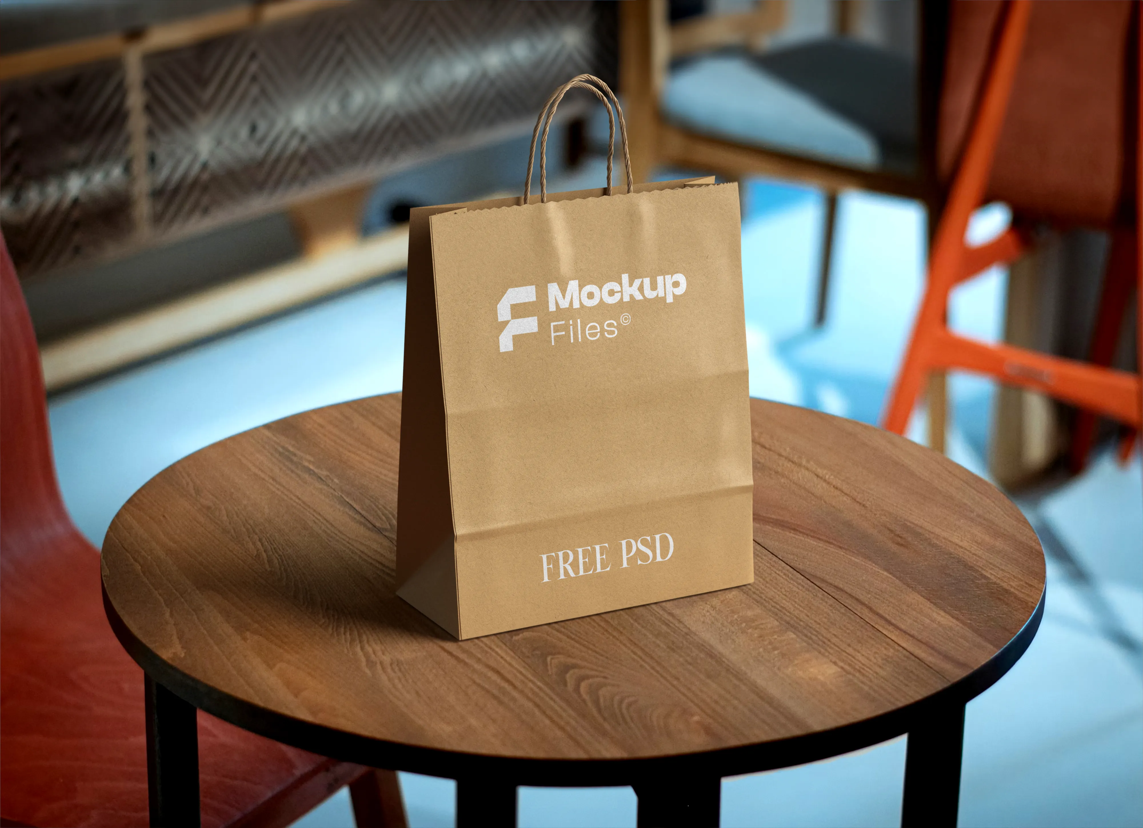 Free Kraft Paper Bag Mockup PSD